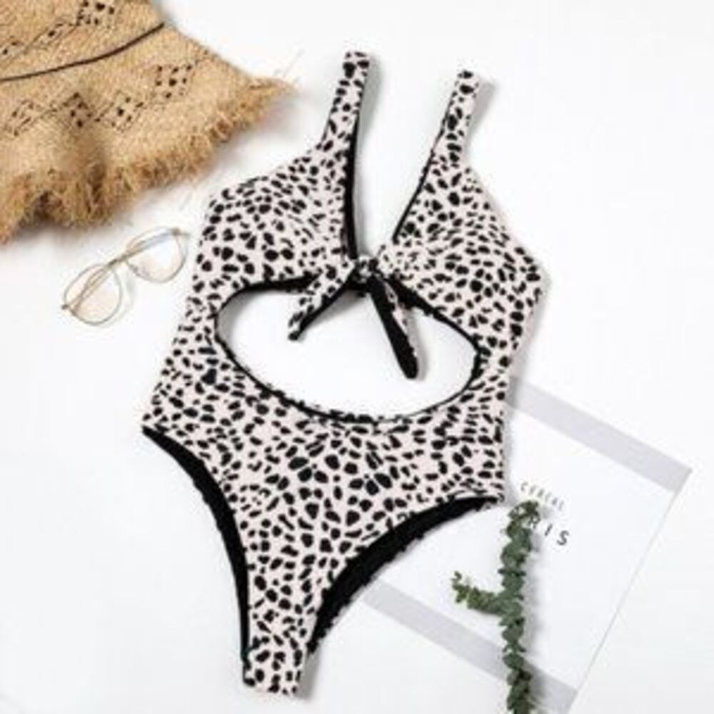 Animal Print One Piece Bathin Suit Swimsuit